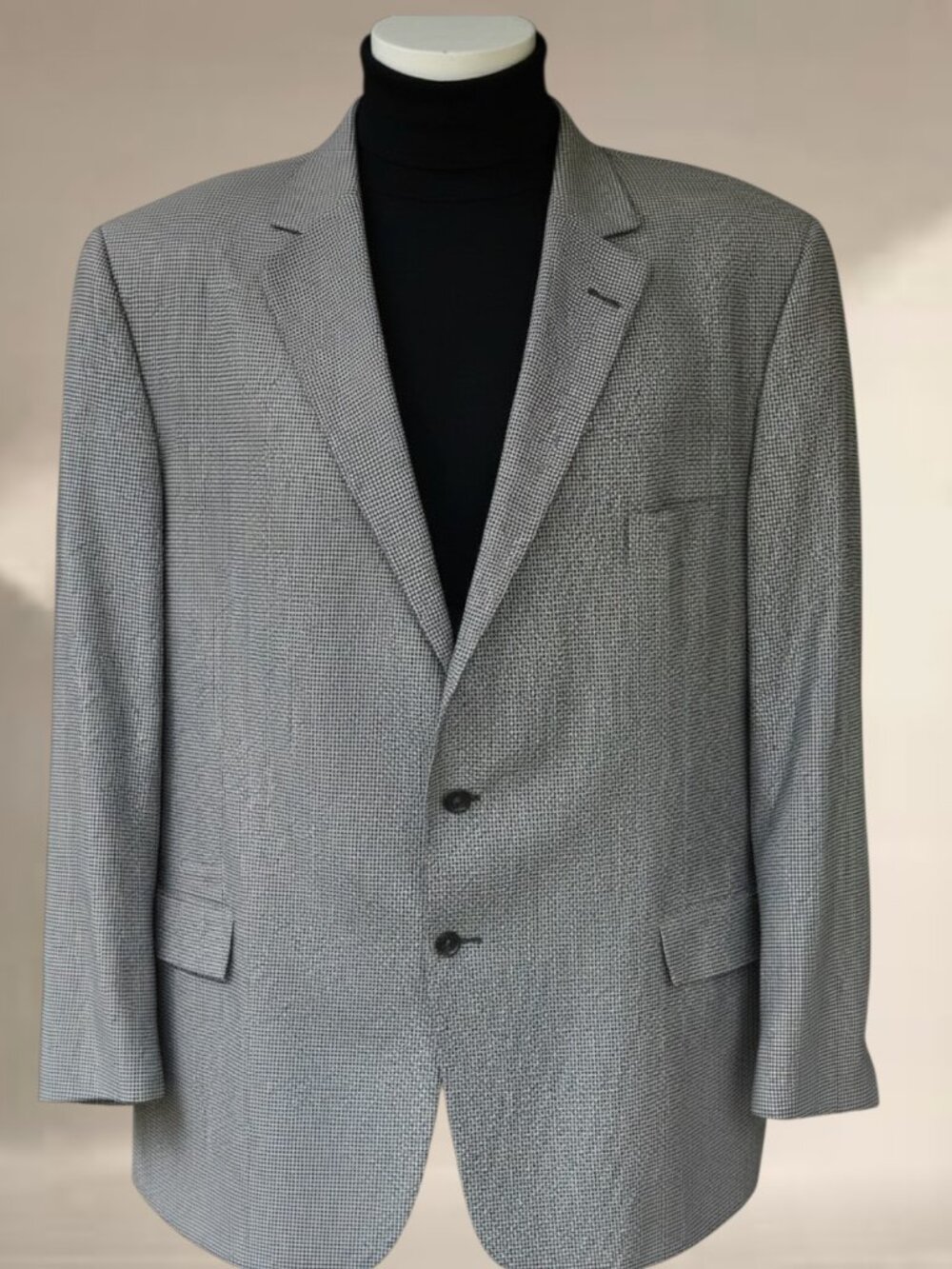 Vintage Hardwick Mens 54L Houndstooth Blazer Made USA Big & Tall